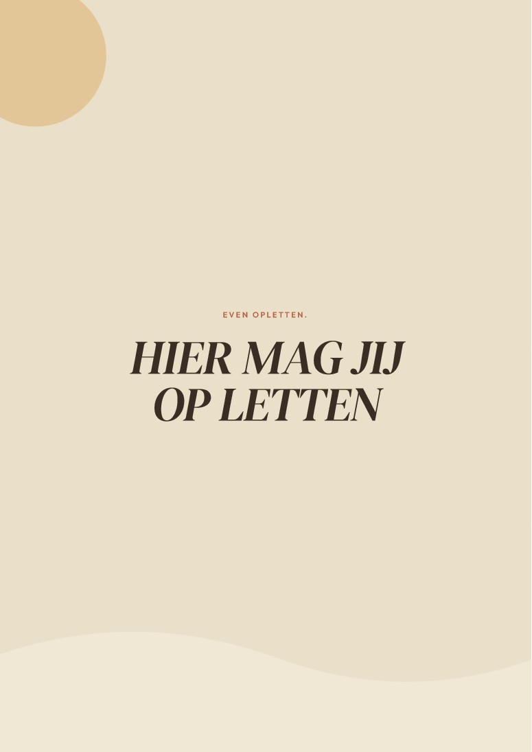 Hier mag jij op letten